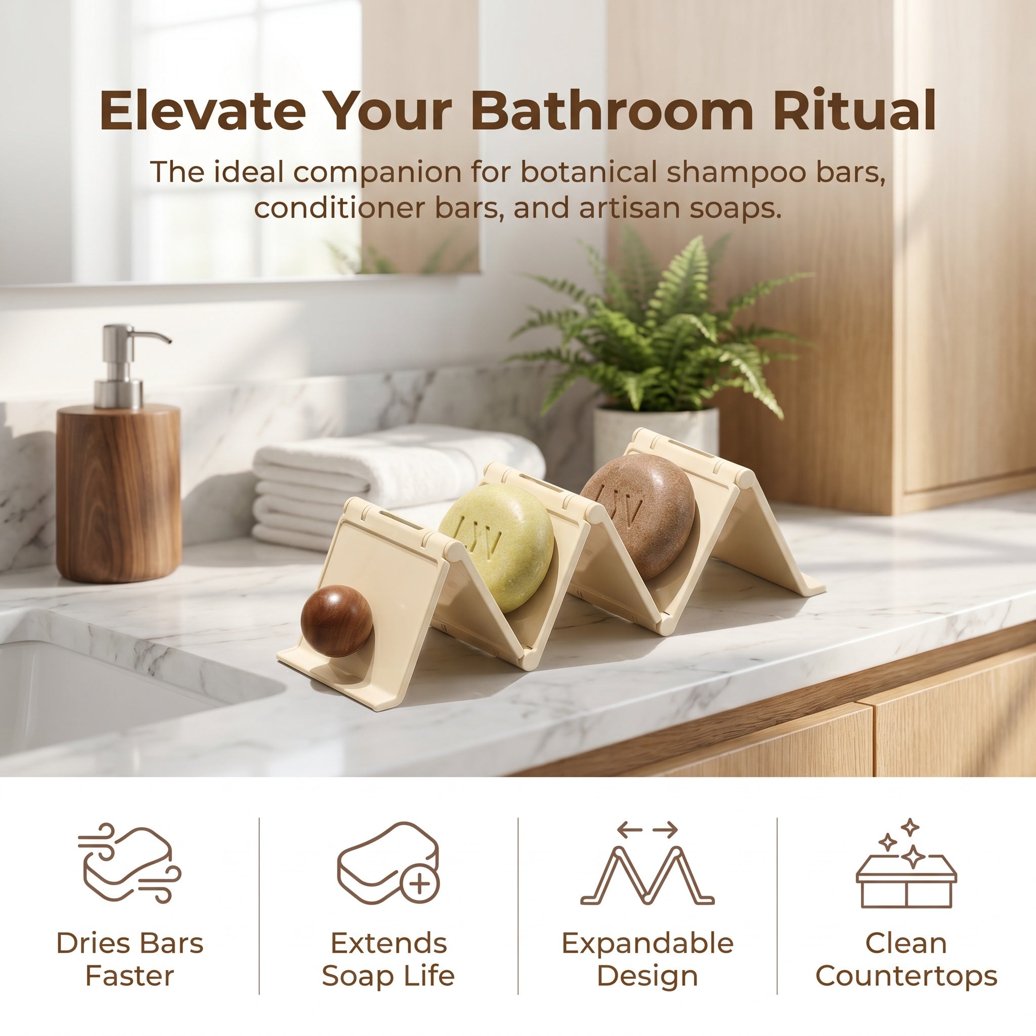 Expandable Shampoo Bar Drying Rack