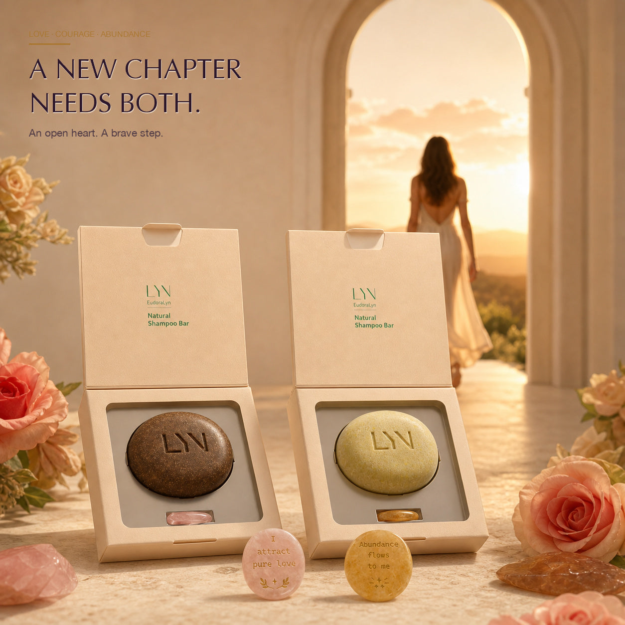 Rose Quartz & Citrine Shampoo Bar Set